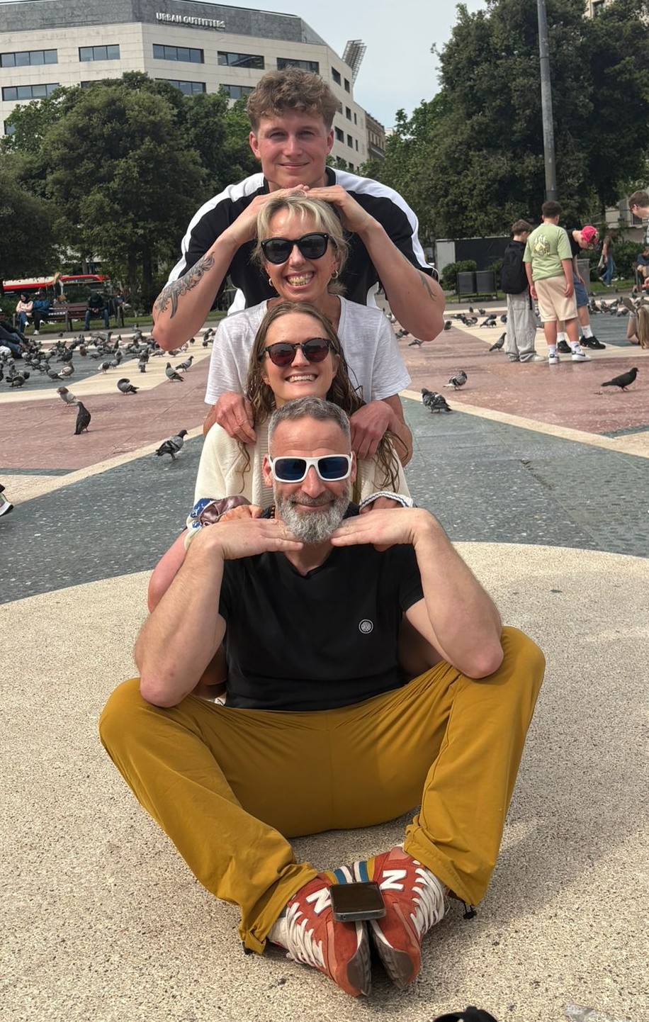 Tibshelf staff posing in Barcelona