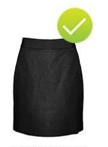 Image of skirt style/length that meets uniform expectations.