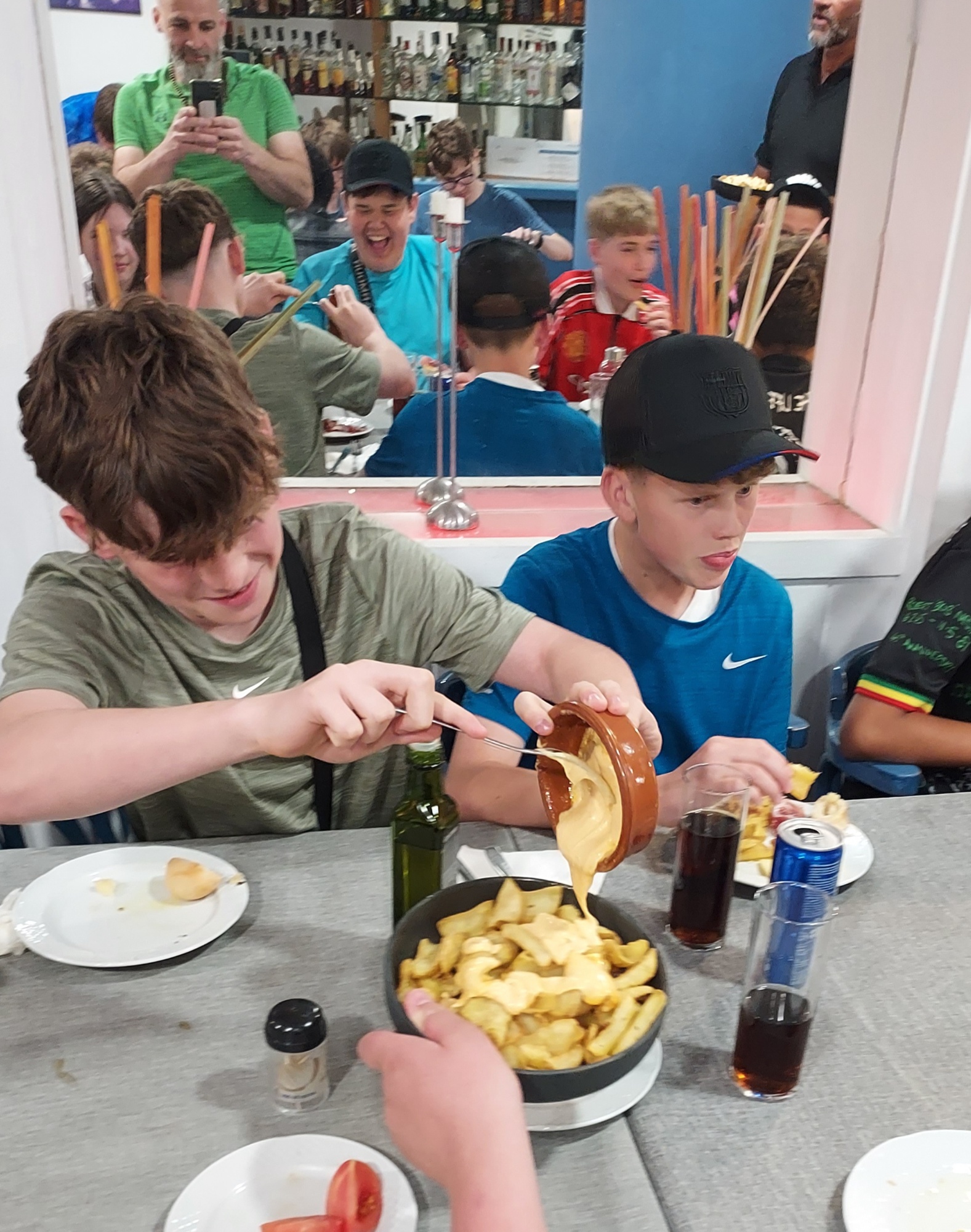 Tibshelf pupils enjoying some tapas.