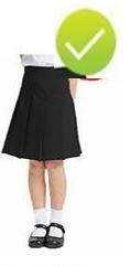 Image of skirt style/length that meets uniform expectations.