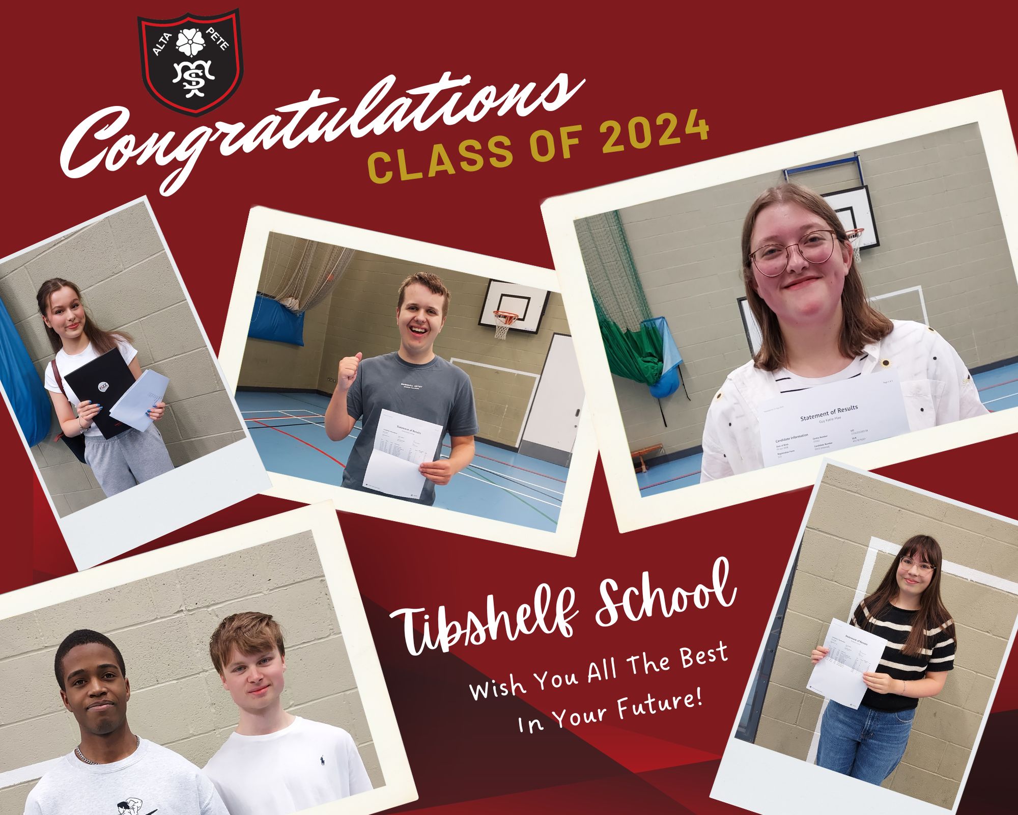 Class of 2024 students collecting their GCSE results.