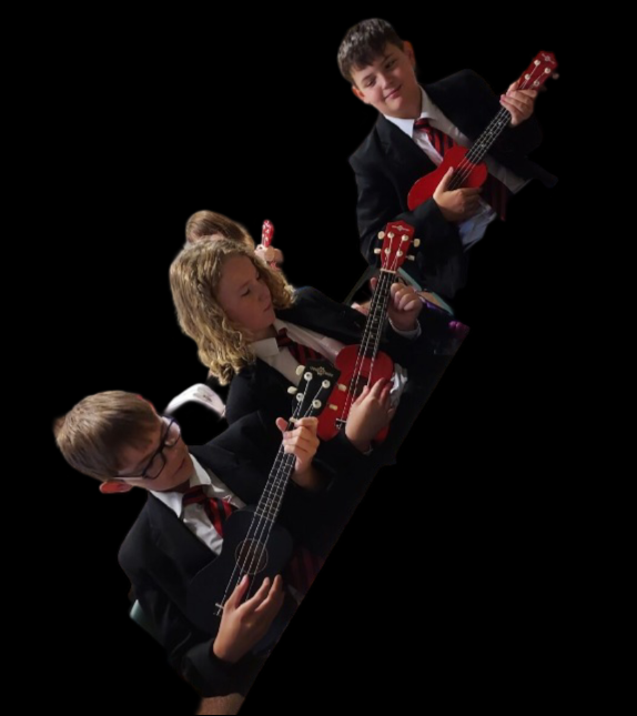 Students using the Ukuleles.
