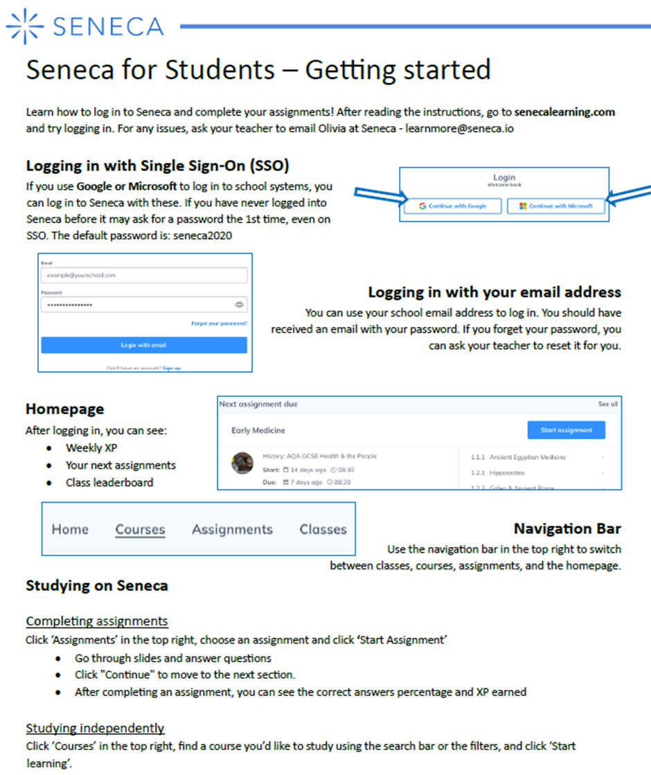 How can my child access Seneca? (Image 1)
