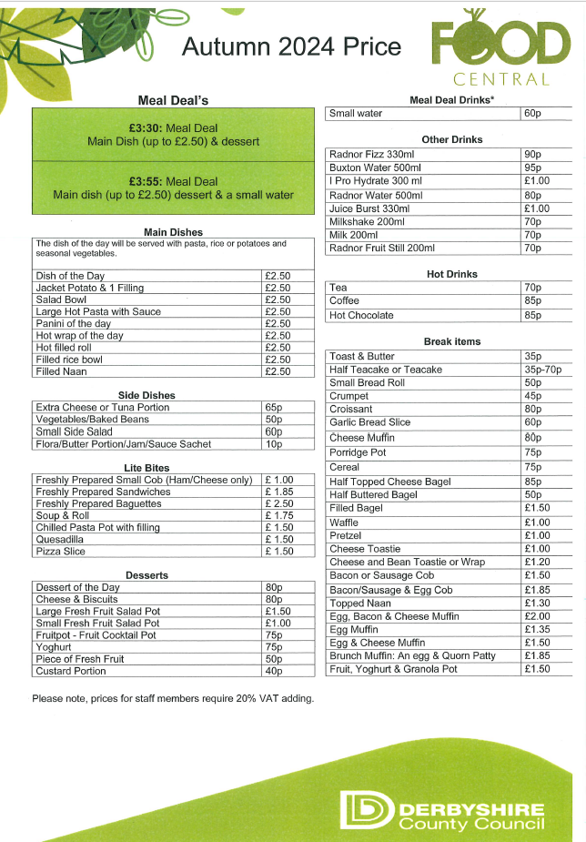 Autumn 2024 price List