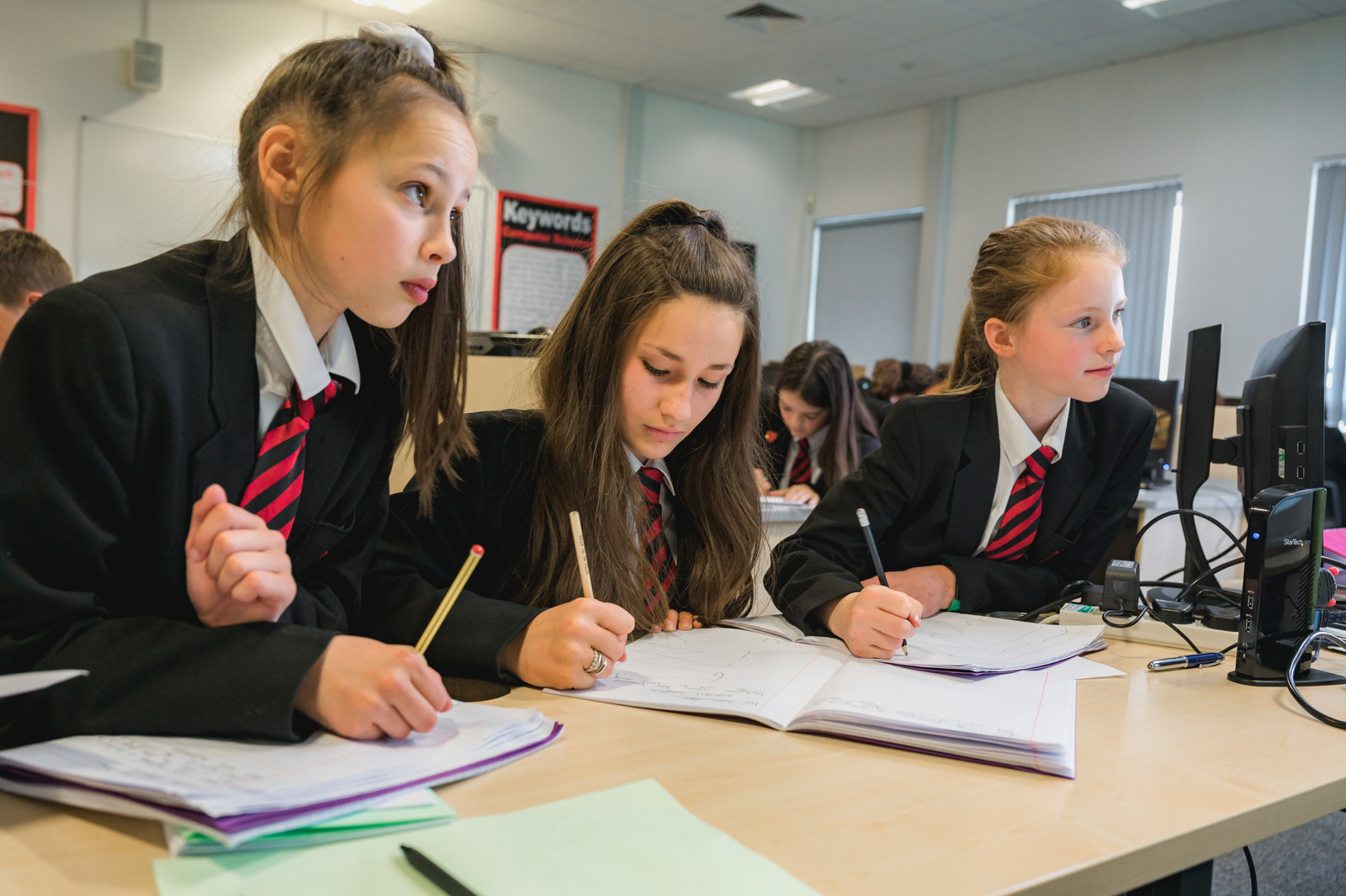 Students working during their lesson.
