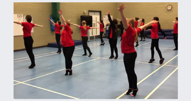 Students in a dance lesson