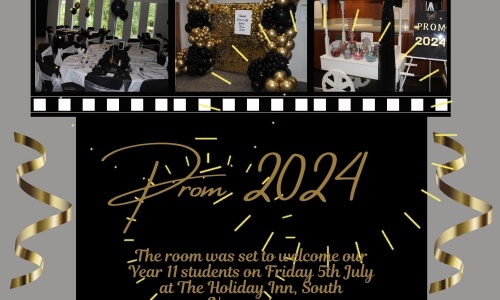 The room has been dressed ready to welcome the class of 2024 to their prom.